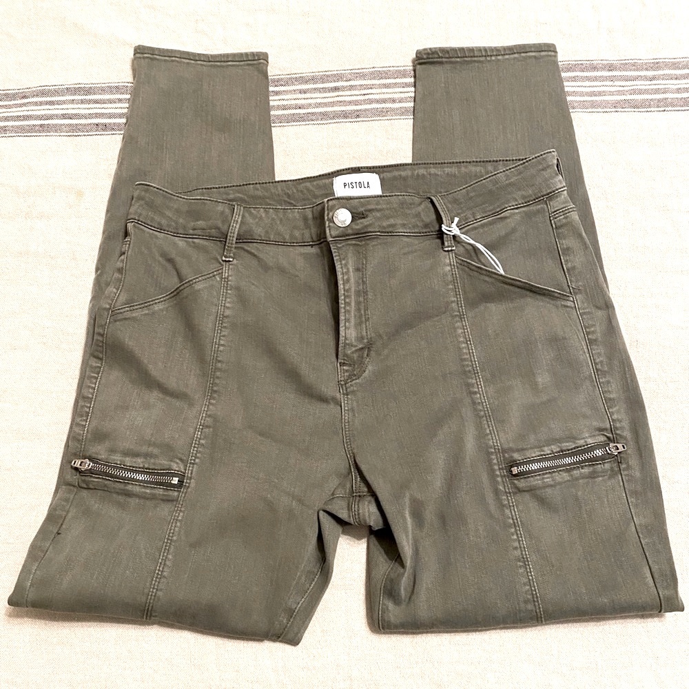 Pistola Khaki Green Skinny Cargo Jeans